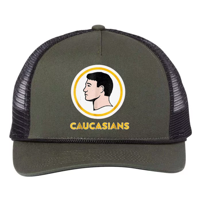 Caucasians Funny Vintage Caucasians Pride Tee Retro Rope Trucker Hat Cap