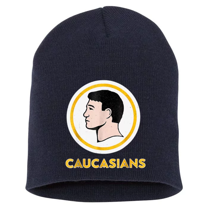 Caucasians Funny Vintage Caucasians Pride Tee Short Acrylic Beanie