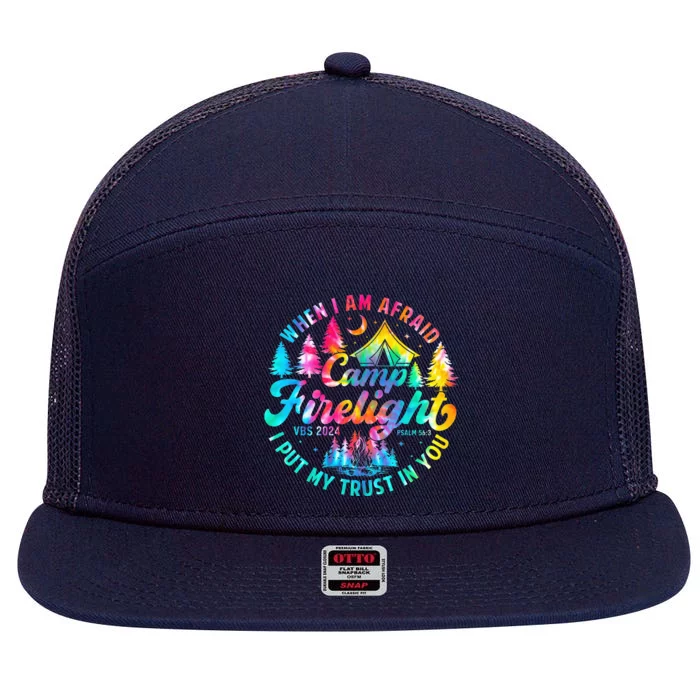 Camp Firelight Vacation Bible School Vbs 2024 Christian Camp 7 Panel Mesh Trucker Snapback Hat