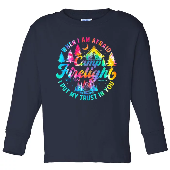 Camp Firelight Vacation Bible School Vbs 2024 Christian Camp Toddler Long Sleeve Shirt