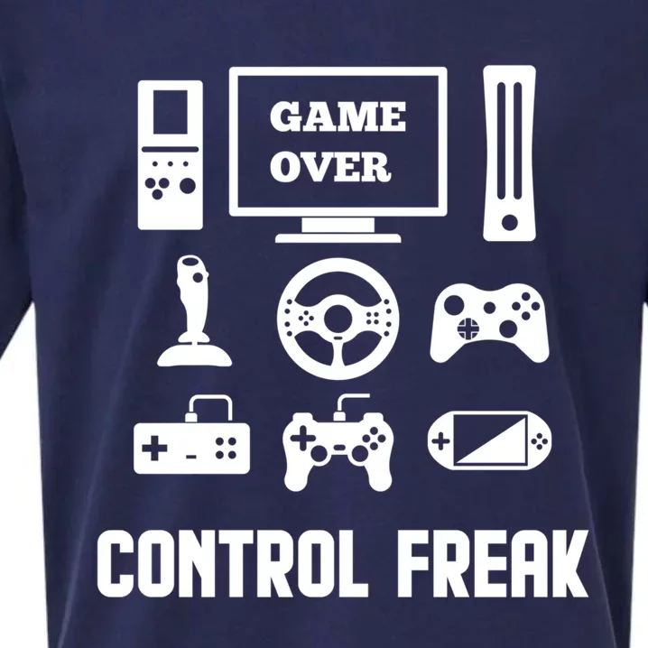 Control Freak Video Game Player Gaming Gamer Pc Console Geek Gift Sueded Cloud Jersey T-Shirt