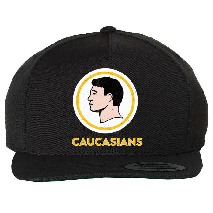 Caucasians Funny Vintage Caucasians Pride Tee Wool Snapback Cap