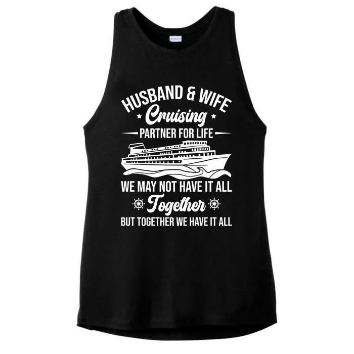 Cruising Family Vacation Husband Wife Cruising Partner Gift Ladies Tri-Blend Wicking Tank