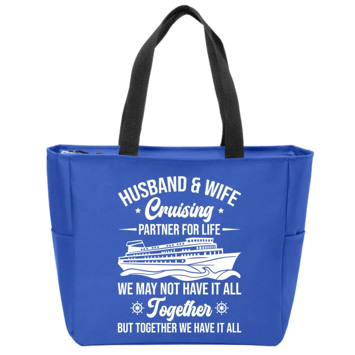 Cruising Family Vacation Husband Wife Cruising Partner Gift Zip Tote Bag