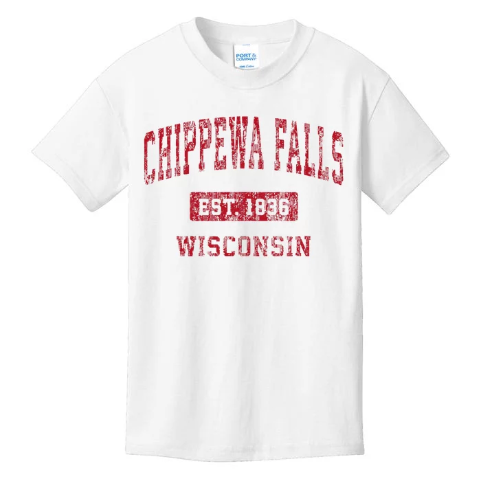 Chippewa Falls Wisconsin Wi Vintage Sports Kids T-Shirt