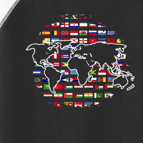 Country Flags World Map Traveling International World Flags Toddler Fine Jersey T-Shirt