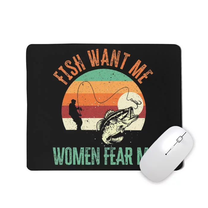 Cute Fish Want Me Fear Me Fishing Fisherman Angler Mousepad