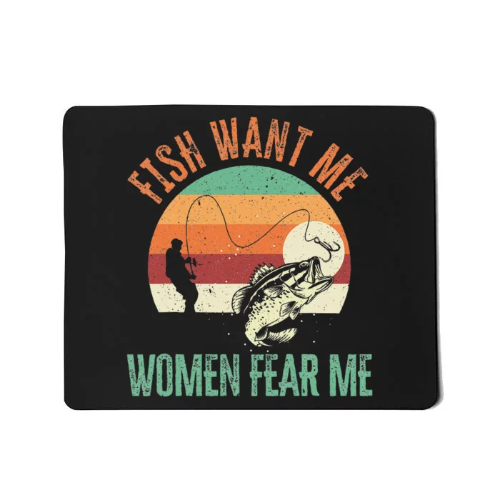 Cute Fish Want Me Fear Me Fishing Fisherman Angler Mousepad