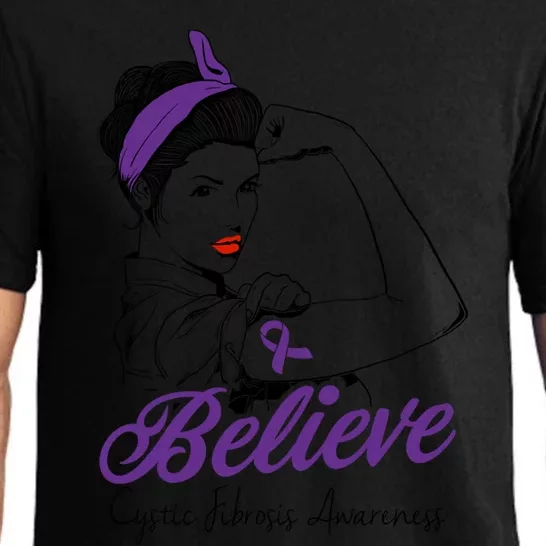 Cystic Fibrosis Warrior Unbreakable Purple Ribbon Gift Pajama Set