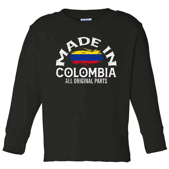 Colombia For Wo Colombian Made Flag Toddler Long Sleeve Shirt