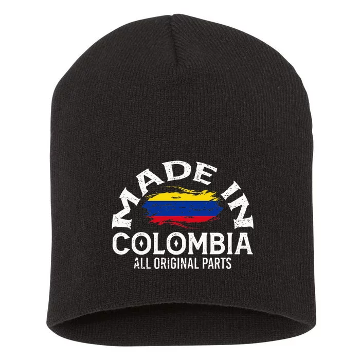 Colombia For Wo Colombian Made Flag Short Acrylic Beanie