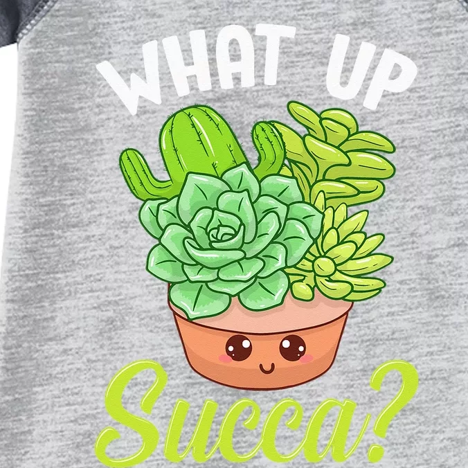 Cute & Funny What Up Succa Punny Succulent Cactus Pun Infant Baby Jersey Bodysuit