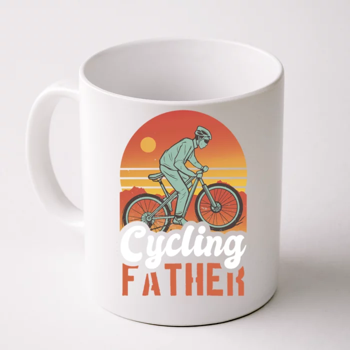 Cycling Father With A Bike For Father's Day Gift Front & Back Coffee Mug