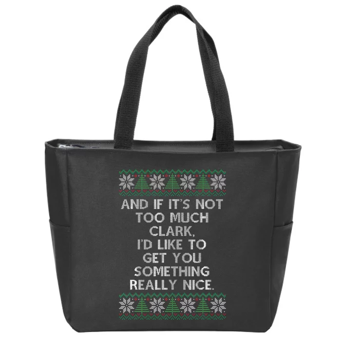 Christmas Family Winter Vacation Ugly Sweater Style Zip Tote Bag