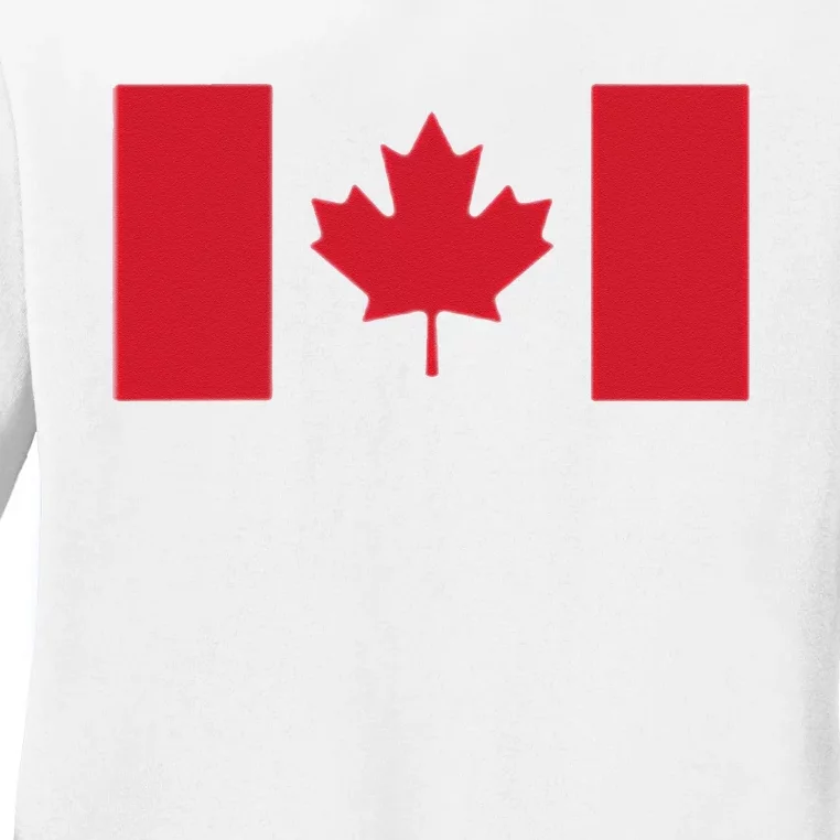 Canadian Flag Women Men Red Maple Leaf Canada Day Ladies Long Sleeve Shirt