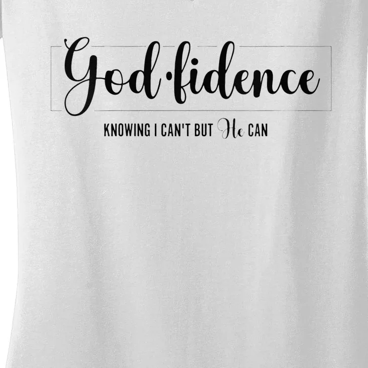 Christian For Women Godfidence Trust God Faith Gift Women's V-Neck T-Shirt