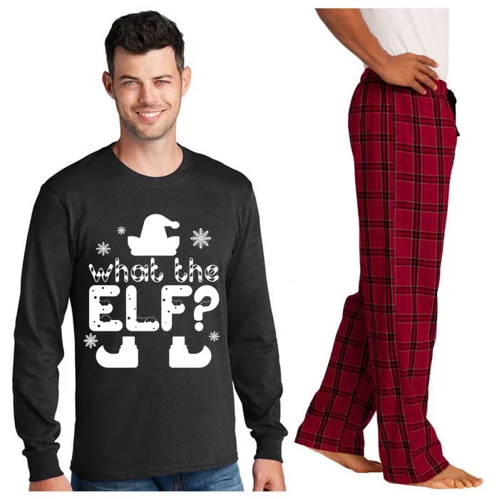 Christmas Funny What The Elf Gift Long Sleeve Pajama Set