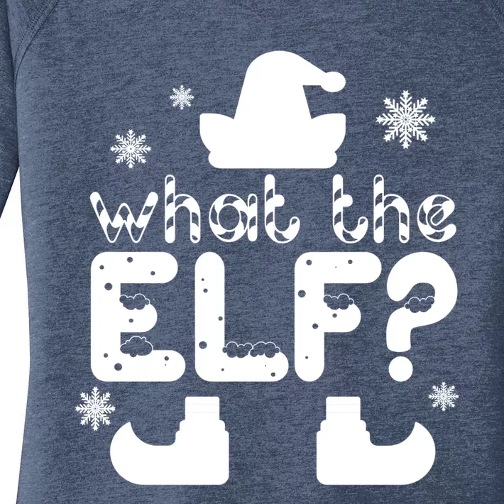 Christmas Funny What The Elf Gift Women's Perfect Tri Tunic Long Sleeve Shirt