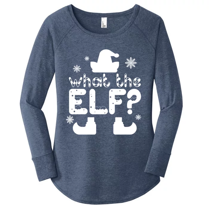 Christmas Funny What The Elf Gift Women's Perfect Tri Tunic Long Sleeve Shirt