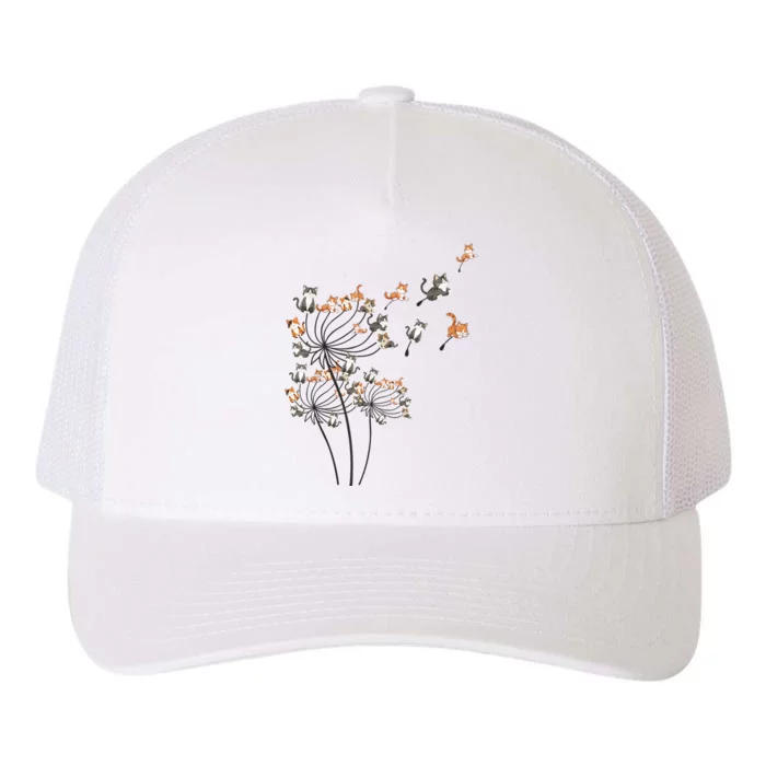 Cat For Women Cute Dandelion Flower Yupoong Adult 5-Panel Trucker Hat