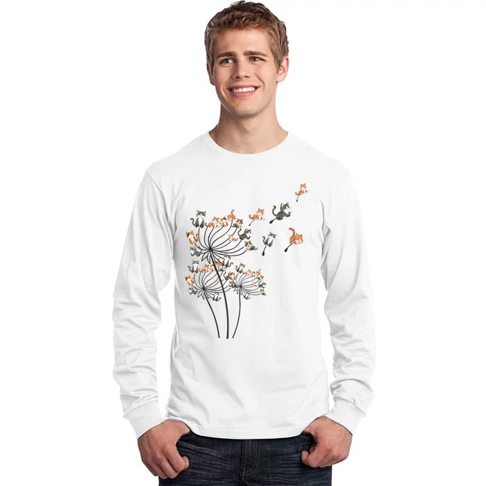 Cat For Women Cute Dandelion Flower Tall Long Sleeve T-Shirt