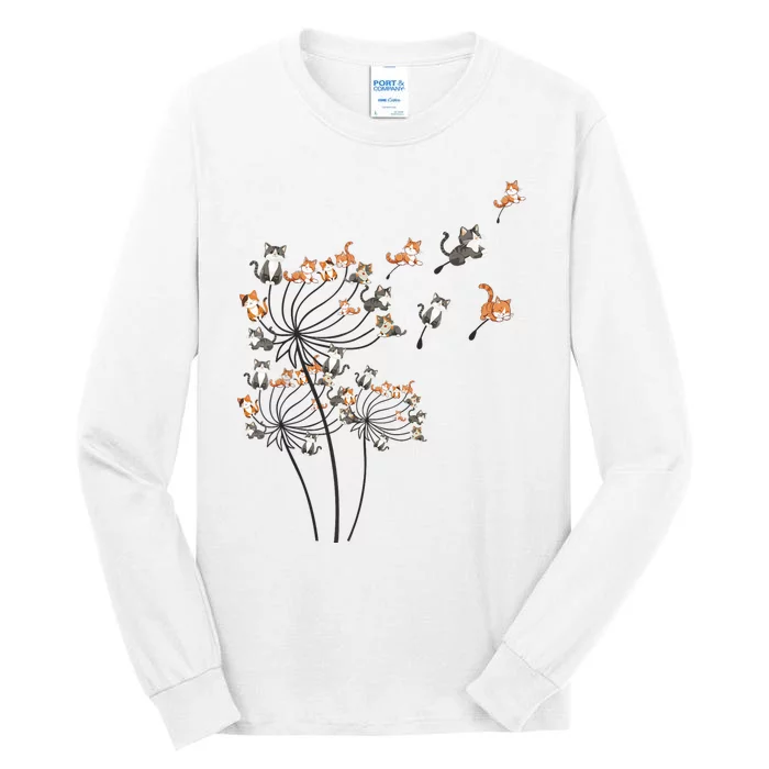 Cat For Women Cute Dandelion Flower Tall Long Sleeve T-Shirt