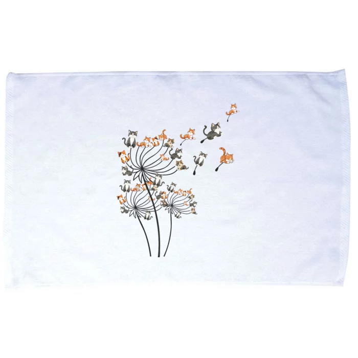 Cat For Women Cute Dandelion Flower Microfiber Hand Towel