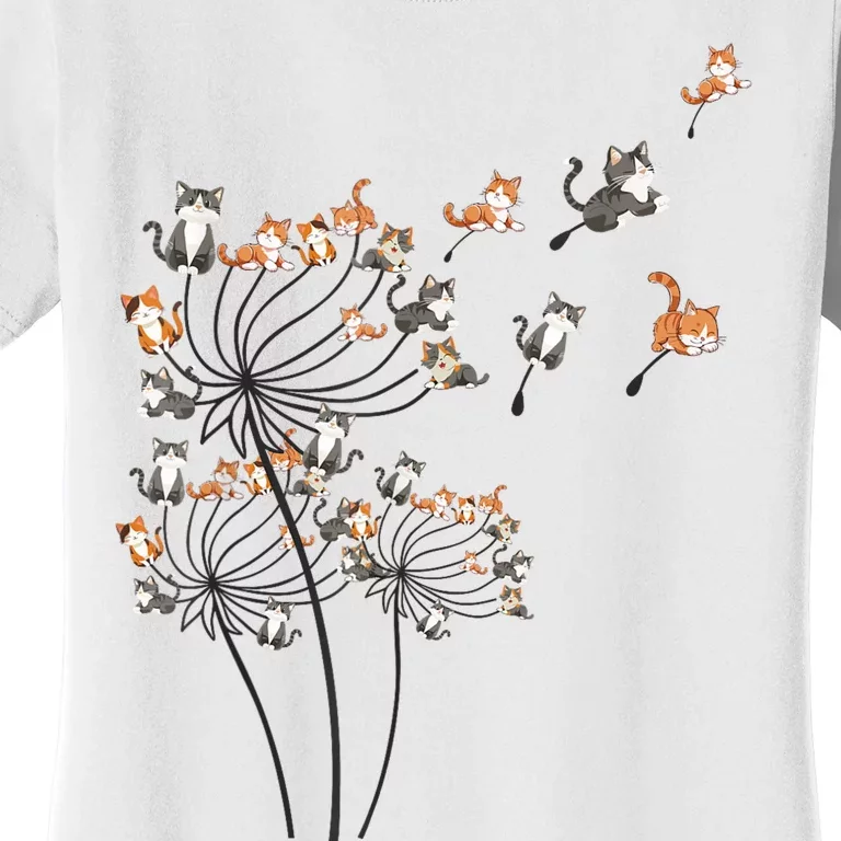 Cat For Women Cute Dandelion Flower Women's T-Shirt