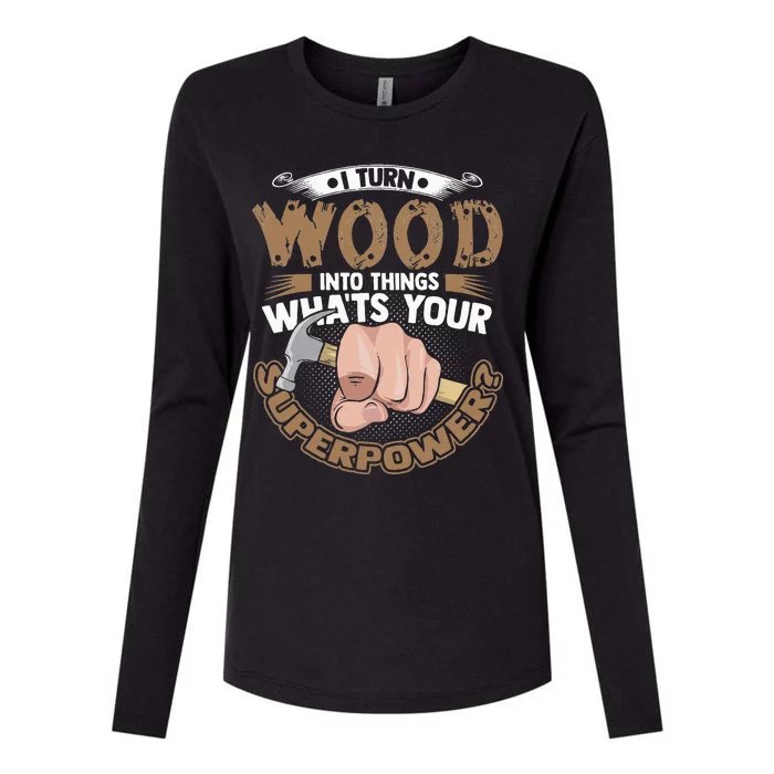 Carpenter Funny Woodworker Carpentry Cabinemaker Womens Cotton Relaxed Long Sleeve T-Shirt