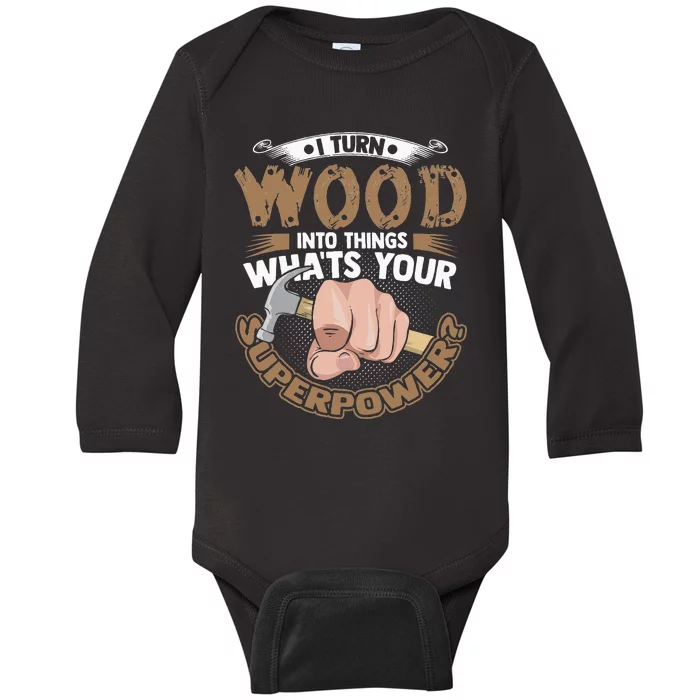 Carpenter Funny Woodworker Carpentry Cabinemaker Baby Long Sleeve Bodysuit