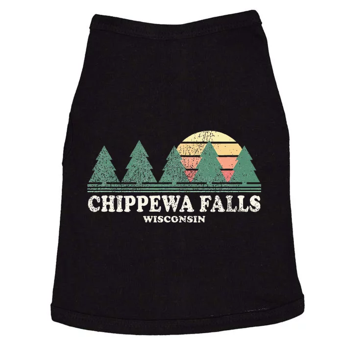 Chippewa Falls Wi Vintage Throwback Retro 70s Design Doggie Tank