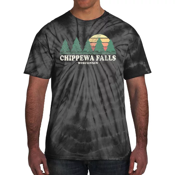 Chippewa Falls Wi Vintage Throwback Retro 70s Design Tie-Dye T-Shirt