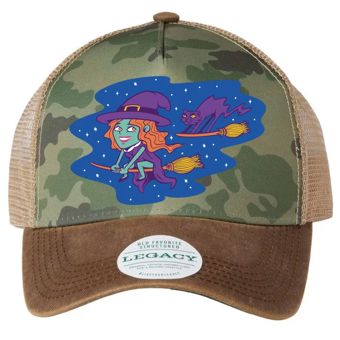 Cute Flying Witch Legacy Tie Dye Trucker Hat