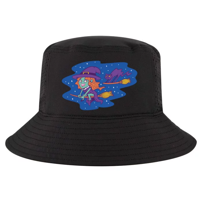 Cute Flying Witch Cool Comfort Performance Bucket Hat