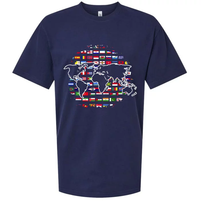 Country Flags World Map Traveling International World Flags Sueded Cloud Jersey T-Shirt