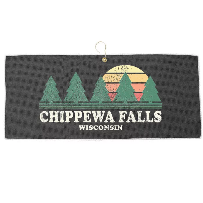 Chippewa Falls Wi Vintage Throwback Retro 70s Large Microfiber Waffle Golf Towel