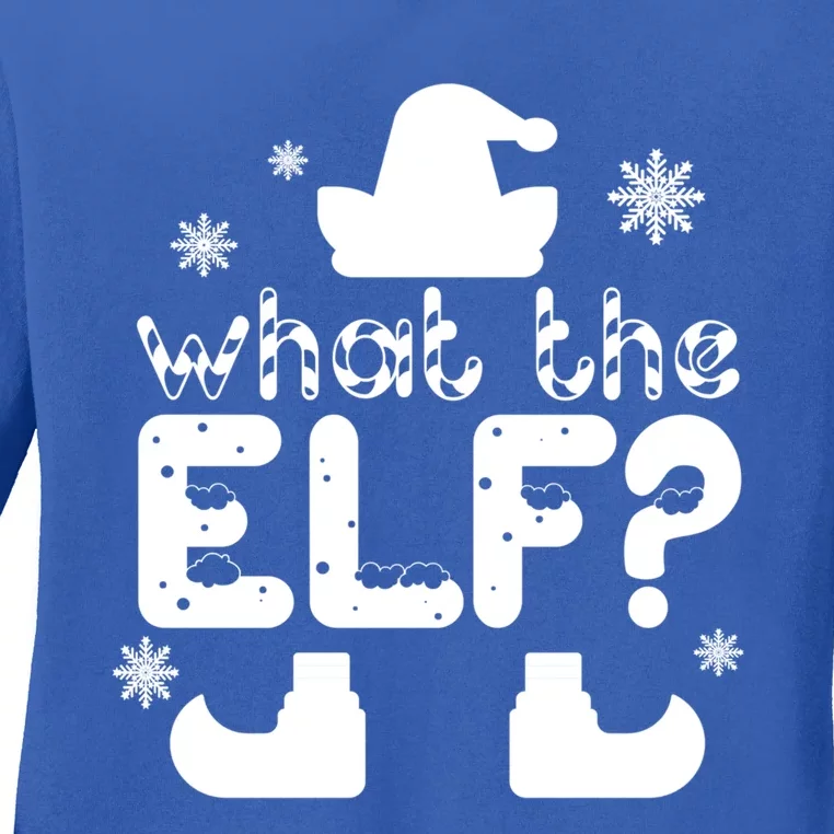 Christmas Funny What The Elf Gift Ladies Long Sleeve Shirt