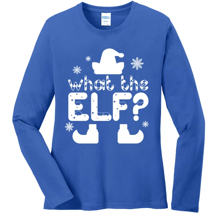 Christmas Funny What The Elf Gift Ladies Long Sleeve Shirt