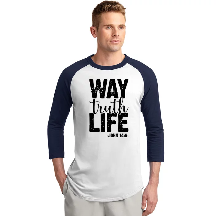 Christian Faith Way Truth Life Jesus Gift Baseball Sleeve Shirt