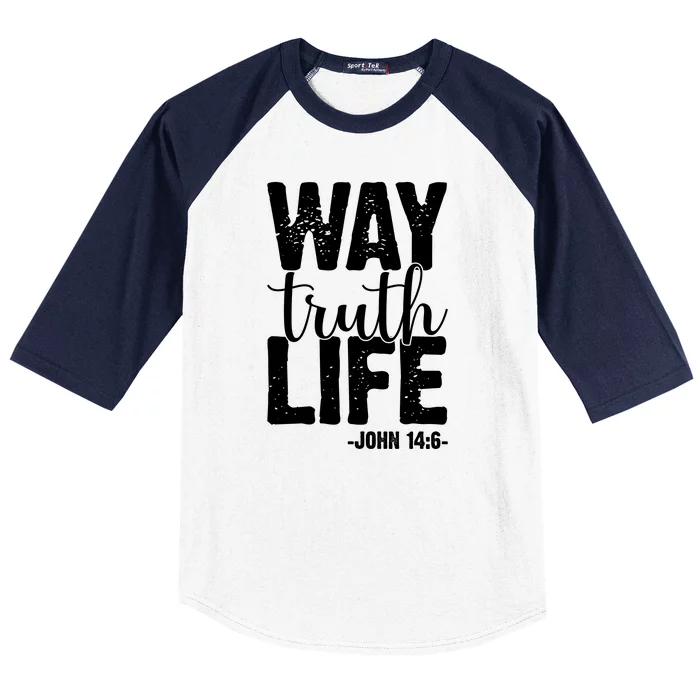 Christian Faith Way Truth Life Jesus Gift Baseball Sleeve Shirt