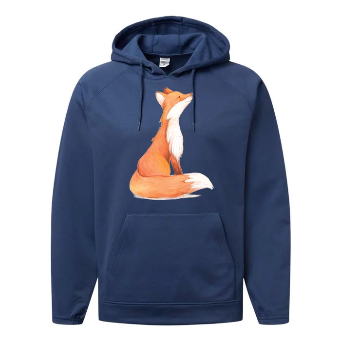 Cute Fox Watercolor | Funny Fox Lover Mammal Child Performance Fleece Hoodie