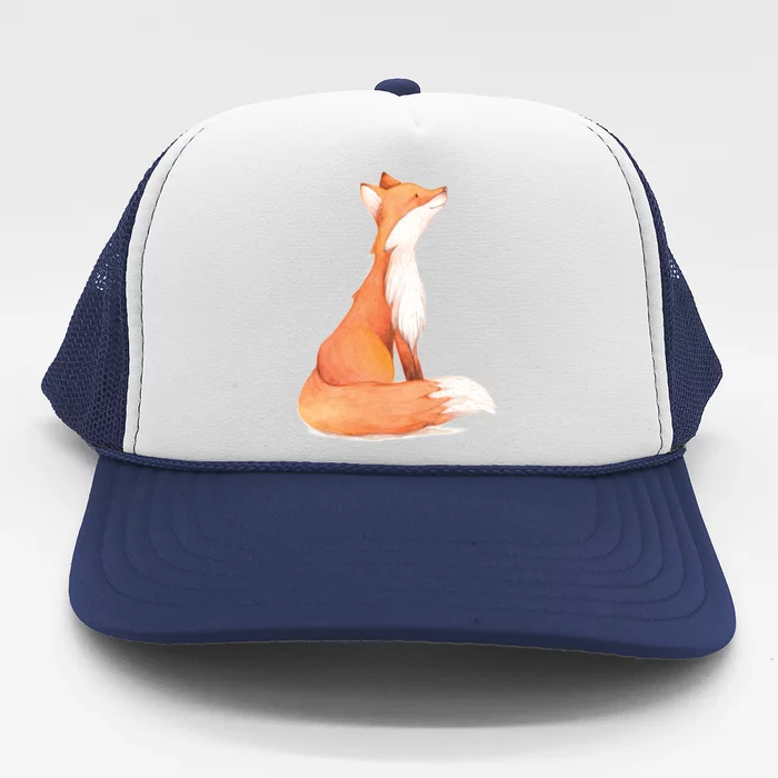 Cute Fox Watercolor | Funny Fox Lover Mammal Child Trucker Hat