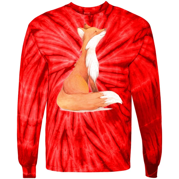 Cute Fox Watercolor | Funny Fox Lover Mammal Child Tie-Dye Long Sleeve Shirt