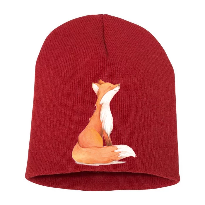 Cute Fox Watercolor | Funny Fox Lover Mammal Child Short Acrylic Beanie