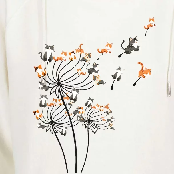 Cat For Women Girl Cute Dandelion Flower Womens Funnel Neck Pullover Hood