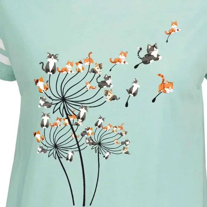 Cat For Women Girl Cute Dandelion Flower Enza Ladies Jersey Football T-Shirt