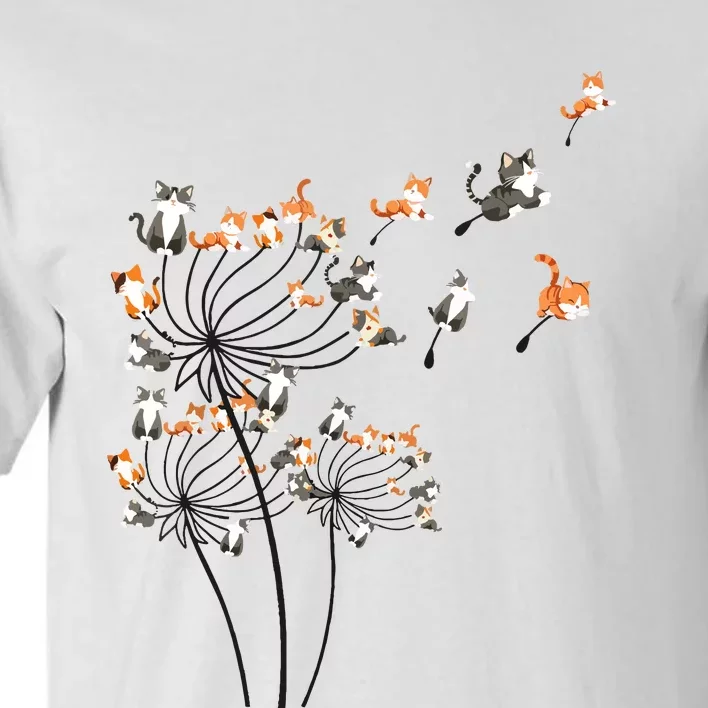 Cat For Women Girl Cute Dandelion Flower Tall T-Shirt