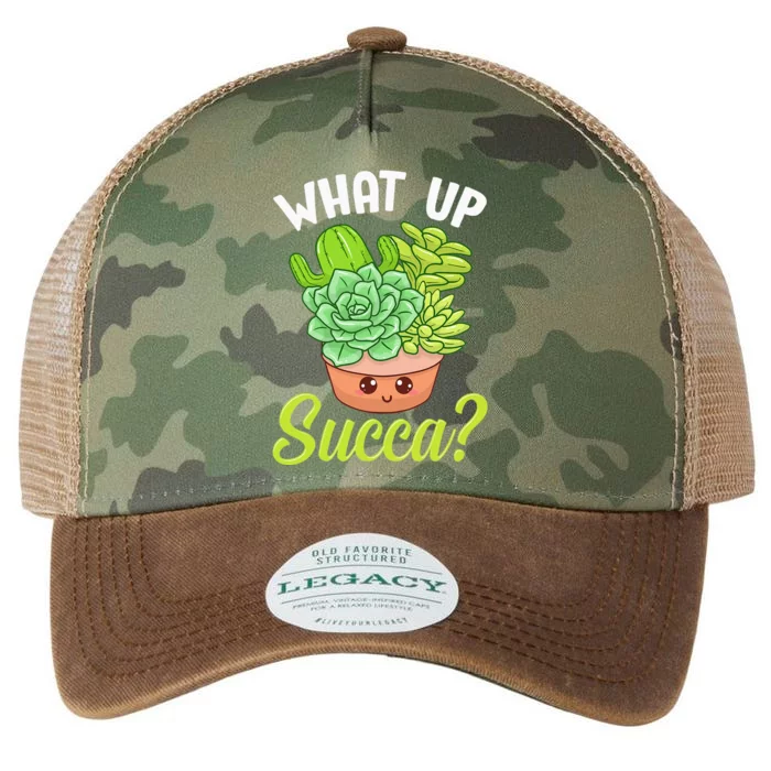 Cute & Funny What Up Succa Punny Succulent Cactus Pun Legacy Tie Dye Trucker Hat