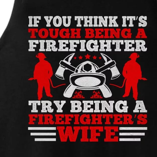 Cool Firefighters Wife Gift Ladies Tri-Blend Wicking Tank