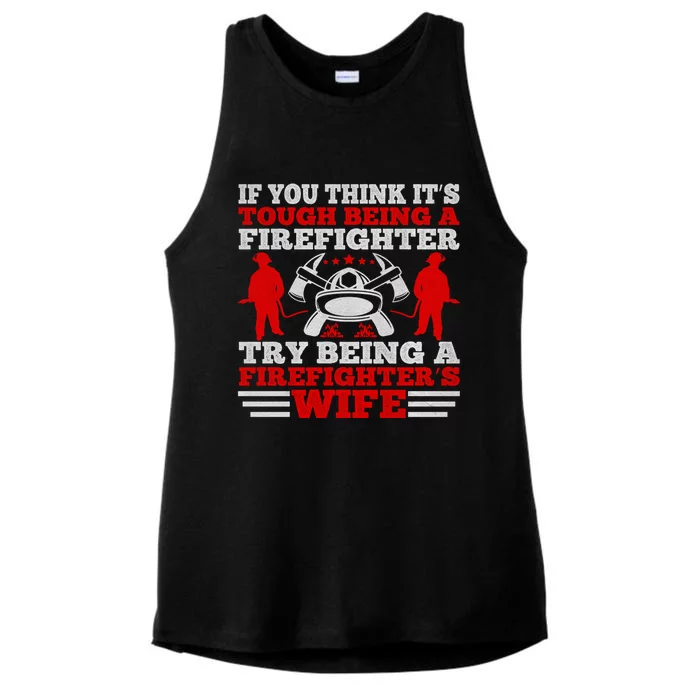 Cool Firefighters Wife Gift Ladies Tri-Blend Wicking Tank